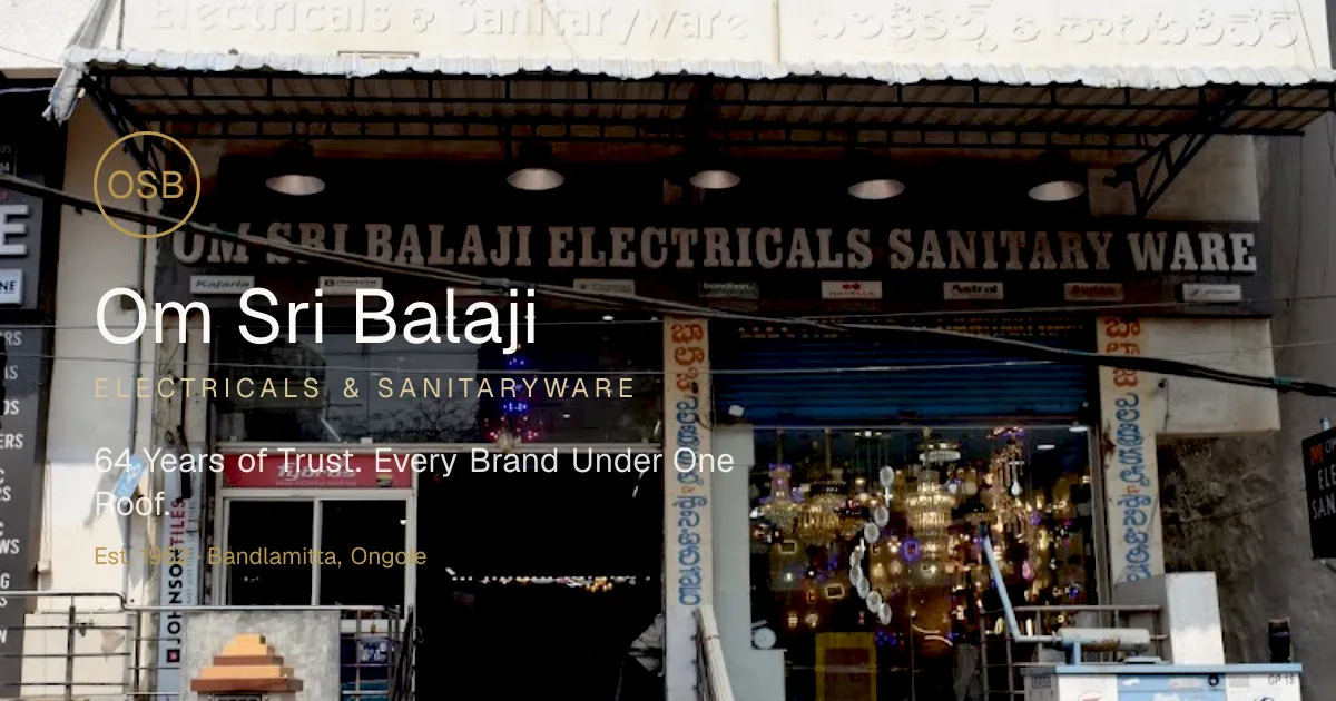 Om Sri Balaji Electricals website built by Qyverix