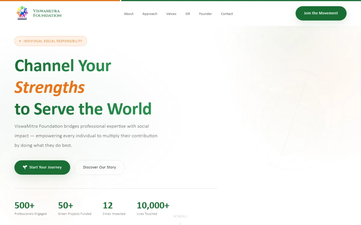 ViswaMitra Foundation website built by Qyverix